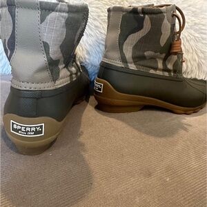 Sperry Camouflage Duck Boots - Green and Brown